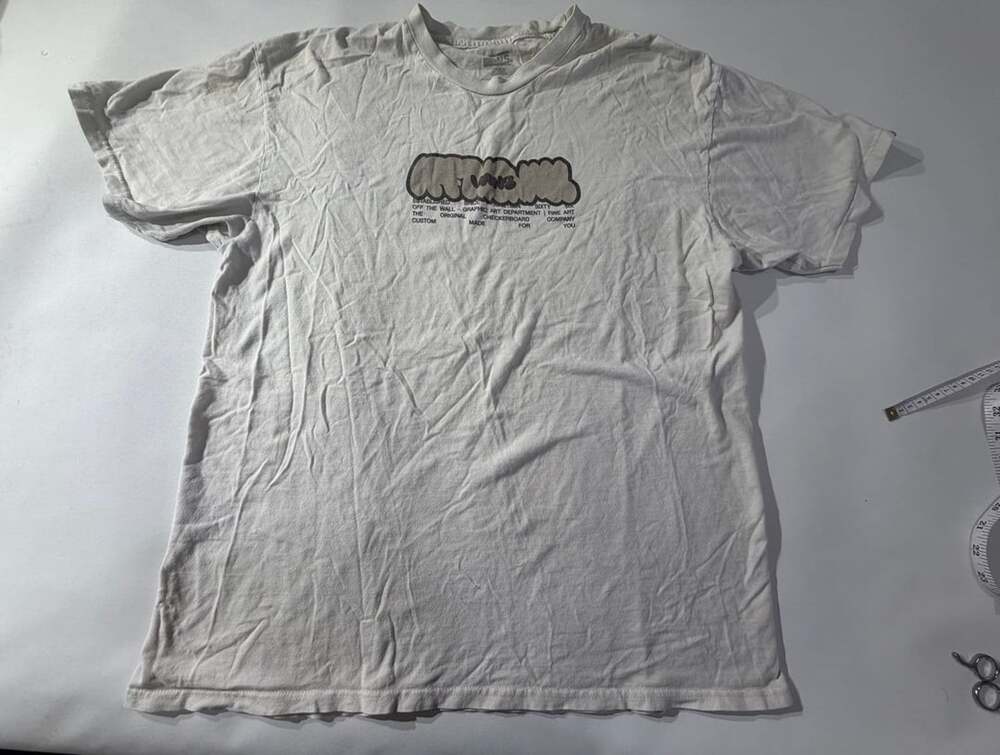 Vans Classic Fit L White Off The Wall Bubble Logo Graphic T-Shirt Y2K